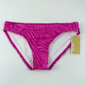 Michael Michael Kors Bikini Bottom Womens XS Pink Zebra Stripe Swim NWT